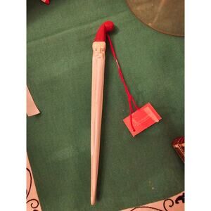 Vintage NWT Department 56 Hand Carved Pencil Santa Icicle Ornament- 7"  (gg218)